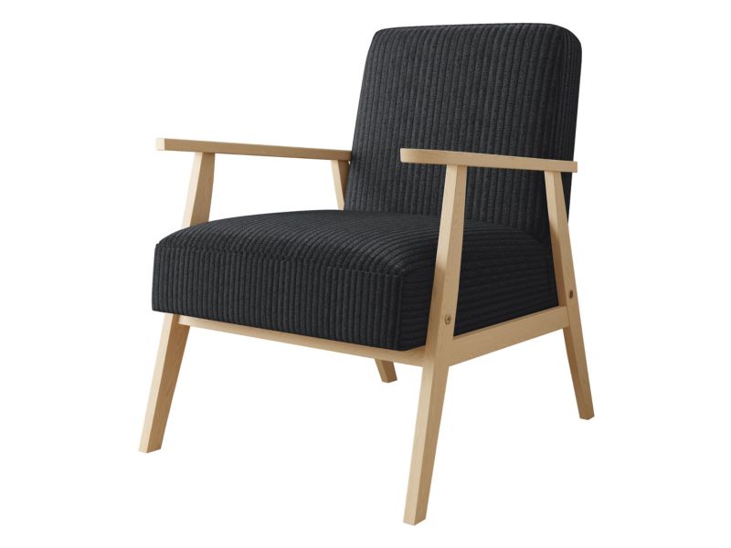 Fotel MIRJAN 24 Retro Sztruks czarny 1 szt.