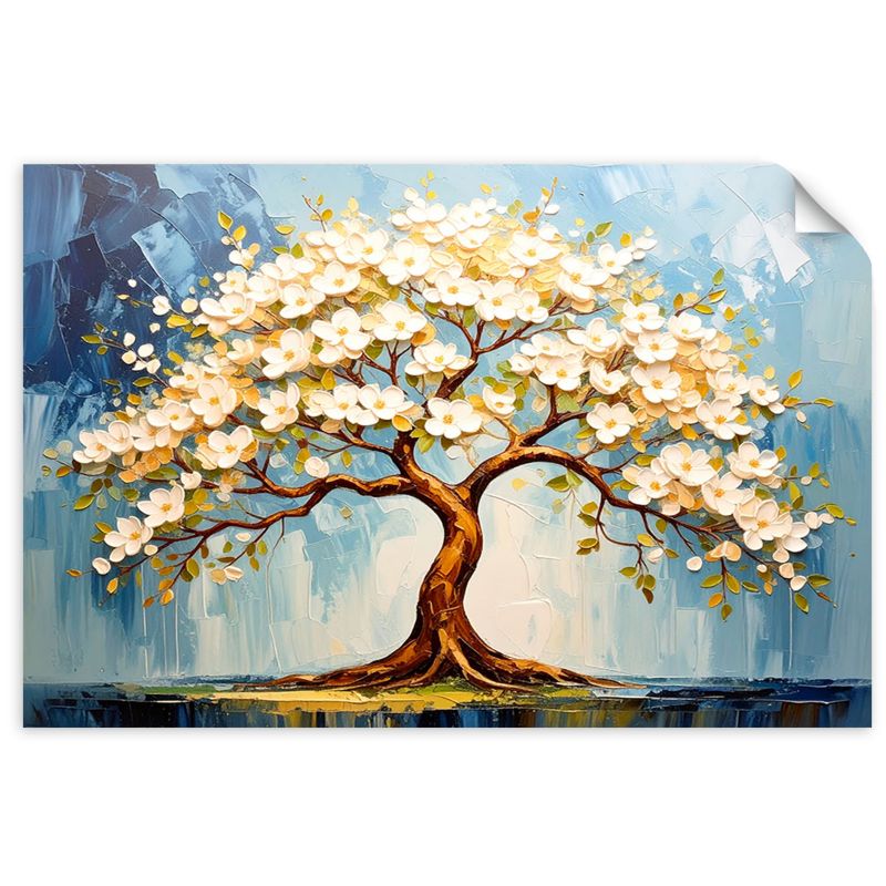 Naklejki samoprzylepne do salonu sypialni Feeby Drzewo Życia Kwitnące Gałęzie 130x90cm 1szt