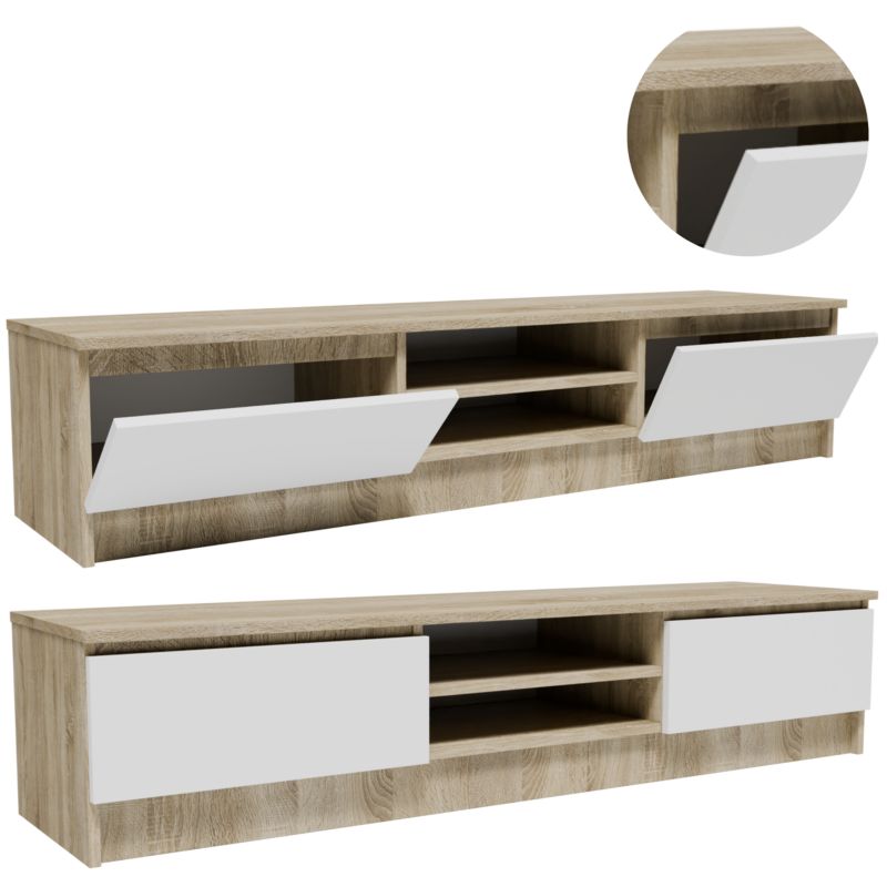 Szafka rtv Matkam stolik 2D1P160SOB komoda 160cm dąb sonoma-biały 1 szt.