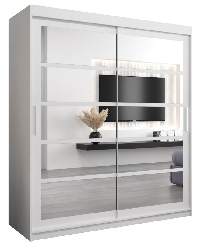 Szafa przesuwna Abiks ROMA 2 180 biały mat + biały mat 1 szt.