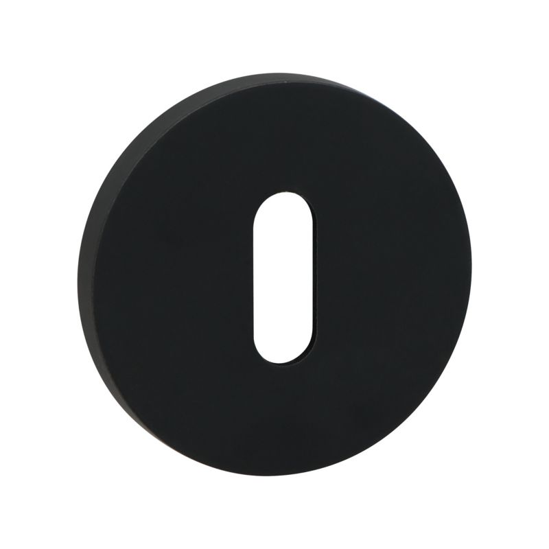 Szyld drzwiowy kuchinox krótki okragły na klucz Slim czarny