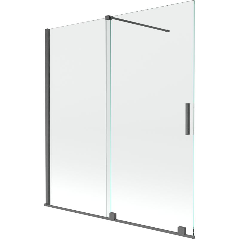 Parawan nawannowy rozsuwany Mexen Velar gun gray 150x150 cm 1 szt.