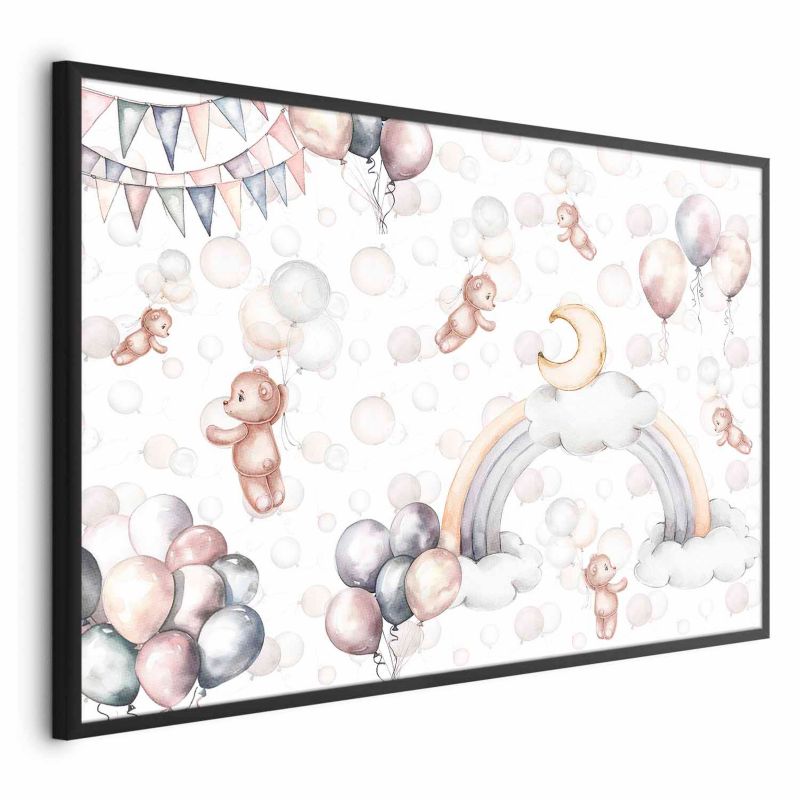 Plakat Artgeist Misie w przestworzach 90x60 cm z ramą czarną 1 szt