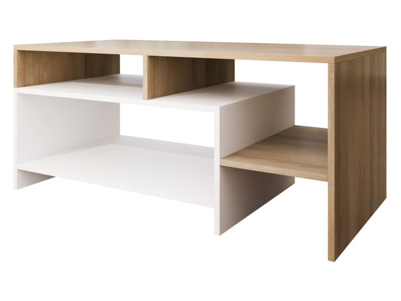 Stolik kawowy MIRJAN 24 Aro/Alva biały + grande oak 1 szt.