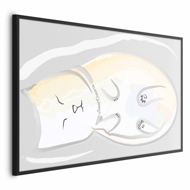 Plakat Artgeist Śpiący kotek 60x40 cm z ramą czarną 1 szt