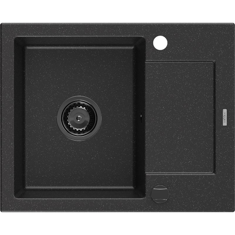 Zlewozmywak wpuszczany Mexen Enzo 1-komorowy czarny/srebrny metalik 576x465mm - 6506571005-73-G 1 szt.