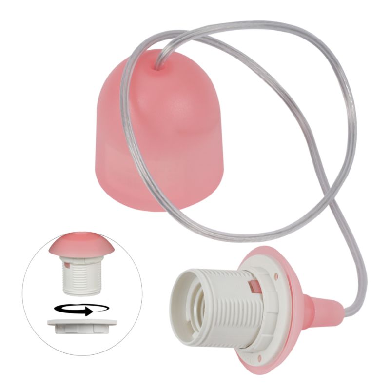 Linka zawiesie do lampy Light Home LH 1x E27 półkole różowy/biały 1szt.