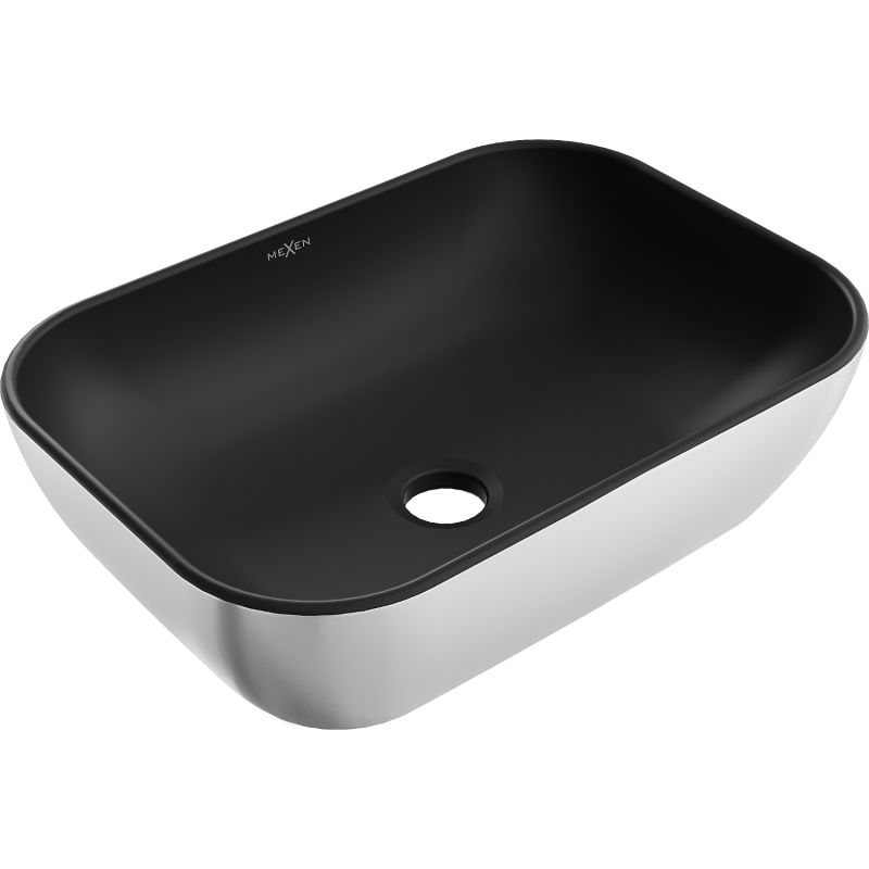Umywalka nablatowa Mexen Rita czarny/srebrny 45,5 x 32,5 cm 1 szt.