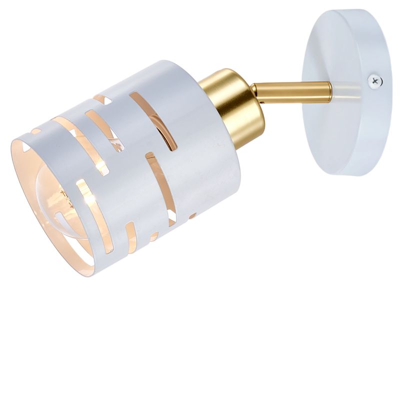 Kinkiet ścienny E27 LED MasterLED Elen ruchomy biały złoty lampa 1 szt.