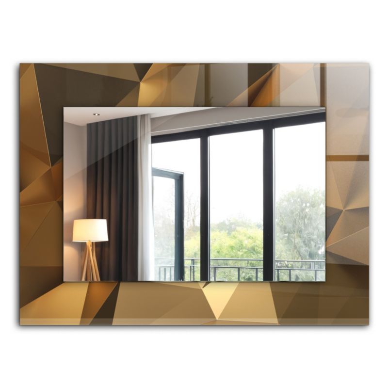 Lustro Prostokątne Tulup Geometryczne Kształty 80x60 cm Na Podkładzie 1 szt.