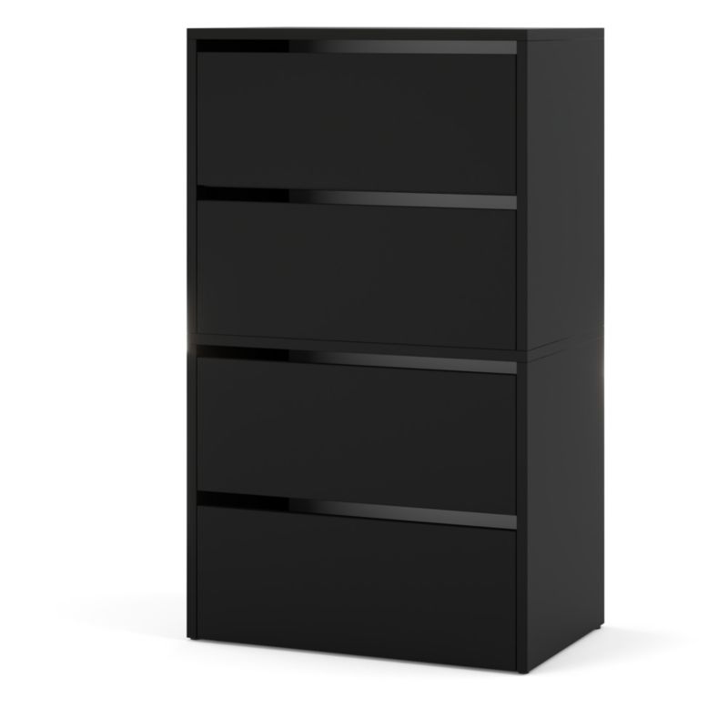 Szafka Na Buty Hurtownia-Mebli 4 Drzwi Zestaw szafki na buty Hugo 2 moduły 60cm Czarny Mat Czarny Mat 60x36x100 cm 1szt.