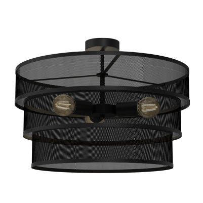 Lampa sufitowa Luminex Glum czarny mat wym: 32 x 55 x 55 cm 3xE27 x 15W metal 1 szt.