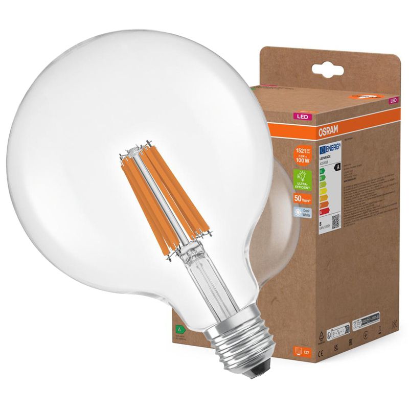 Żarówka LED Osram G125 Kula E27 7.2W 1521lm 4000K 330st Filament 1 szt.