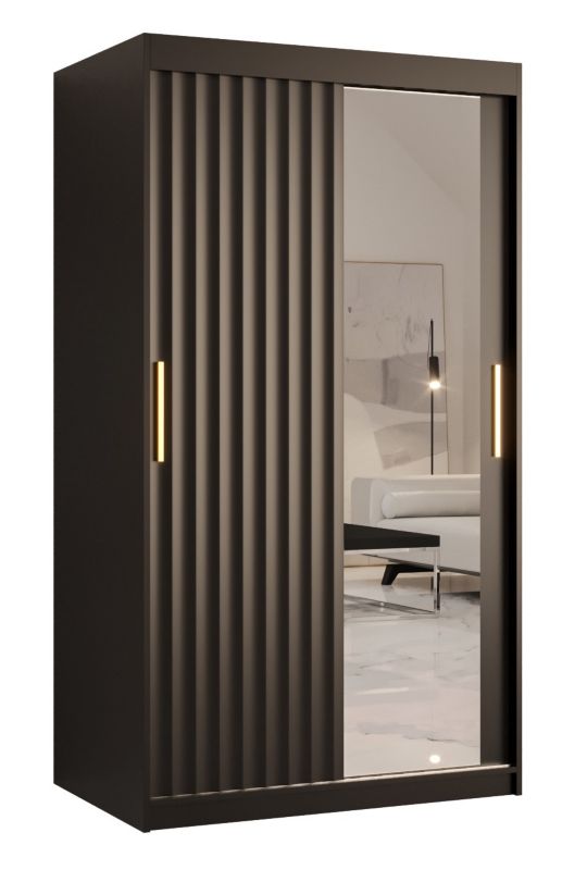 Szafa przesuwna Abiks RIFLO WAVE 2 100 czarny mat+ czarny mat 1 szt.