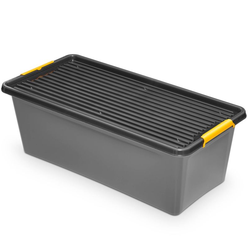 Pojemnik Plastikowy ORPLAST z pokrywą, Szary 55 L 1 szt.