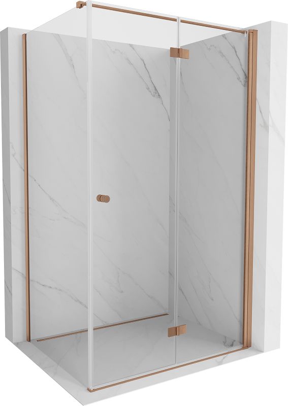 Kabina prysznicowa Mexen Mist-F T miedź szczotkowana 85x70 cm prawa składana 1 szt