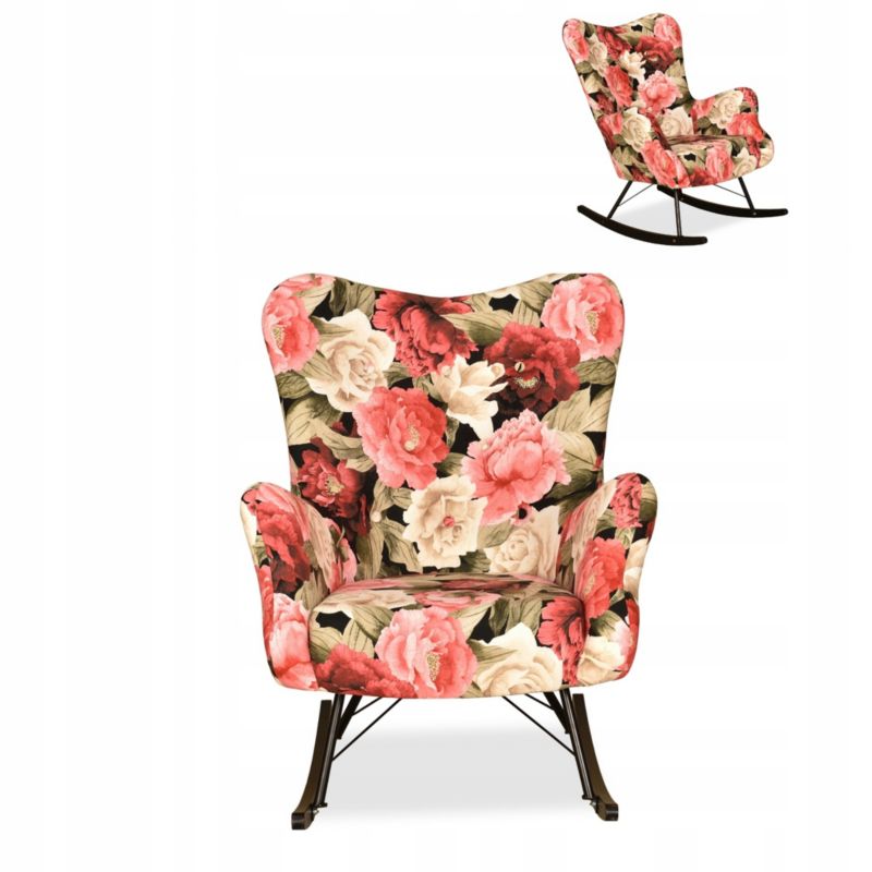 Fotel uszak do salonu bujany Family Meble Luna Print kwiaty 1szt