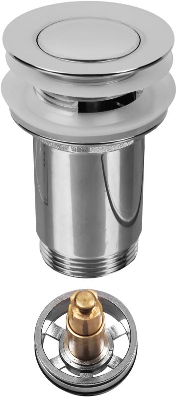 Korek klik-klak do umywalek z przelewem Jano z funkcją czyszczenia chrom