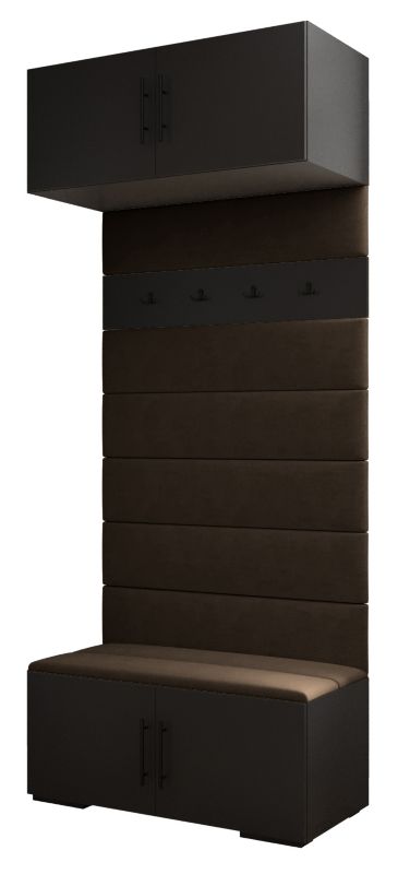 Garderoba wysoka do przedpokoju Abiks INOVA 3 czarny+czarny+man04 1 szt.