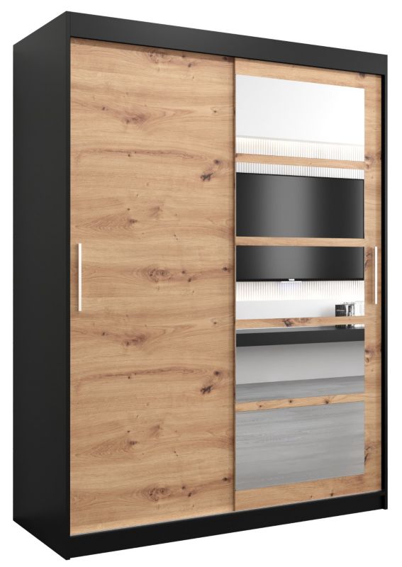 Szafa przesuwna Abiks ROMA 1 150 czarny mat + artisan 1 szt.