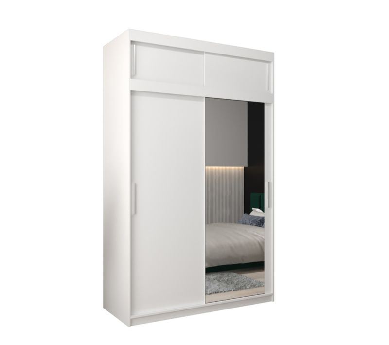 Szafa przesuwna Garderoba Abiks Tokyo 2 150 biały + biały z nadstawką 1 szt.