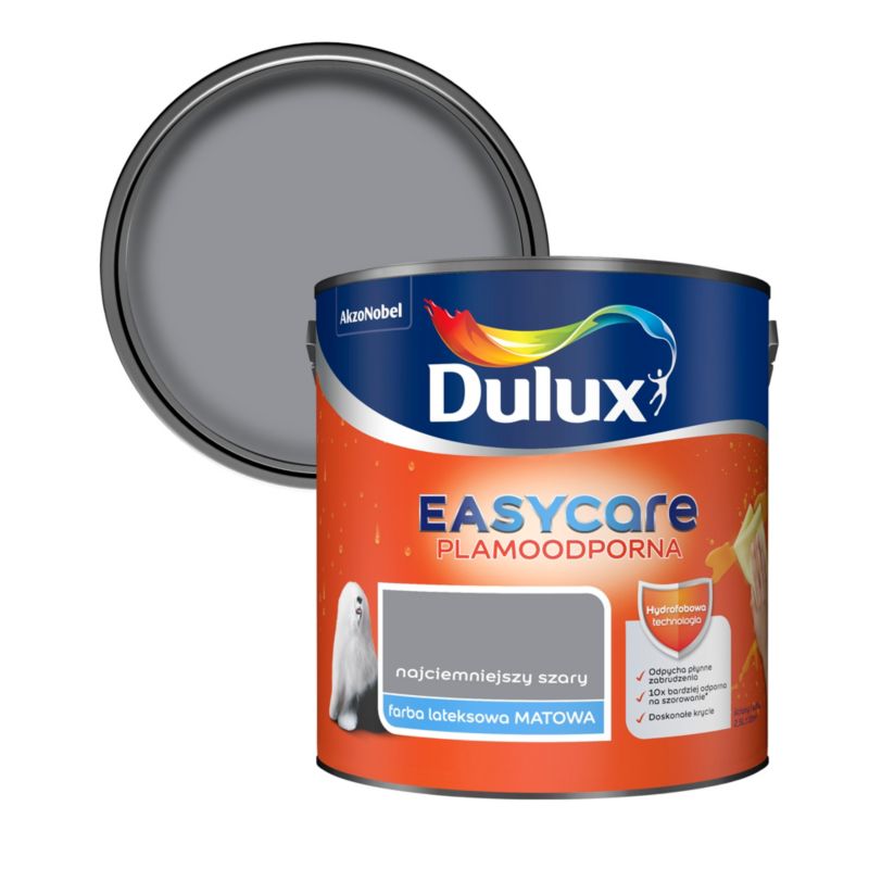 Farba Dulux EasyCare najciemniejszy szary 2,5 l