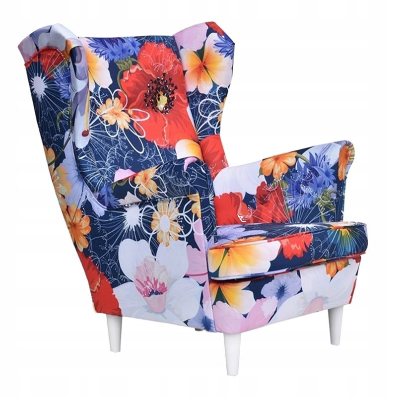 Fotel uszak do salonu Family Meble ARI PRINT kwiaty 1szt