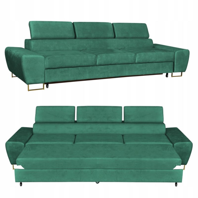Sofa kanapa do salonu rozkładana Family Meble Bosso zielona 1szt