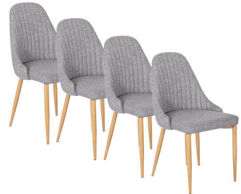 Zestaw 4x Krzesło Tapicerowane Torino Mebel Elite Szare Do Kuchni 1 kpl