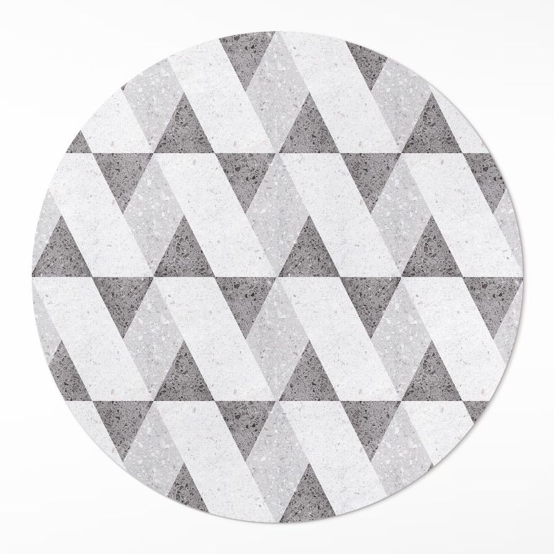 Dywan Okrągły Wewnętrzny Wallfluent fi130 cm Geometryczne kamienne kafelki 1 szt.