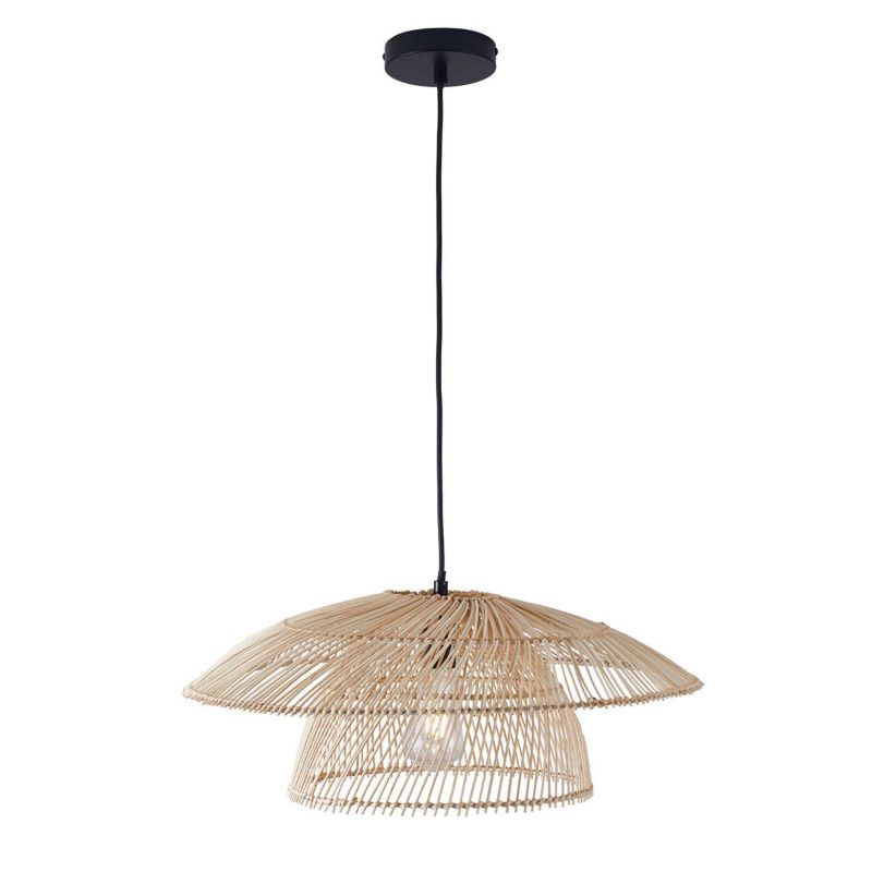 Lampa wisząca Sanico Goldlux thailand 1xE27 naturalna beżowa w stylu boho IP20 - 1 szt.