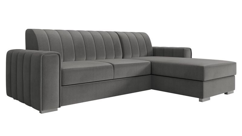 Narożnik z funkcją spania MIRJAN 24 Kenzo prawy plusz stalowy szary 1 szt.