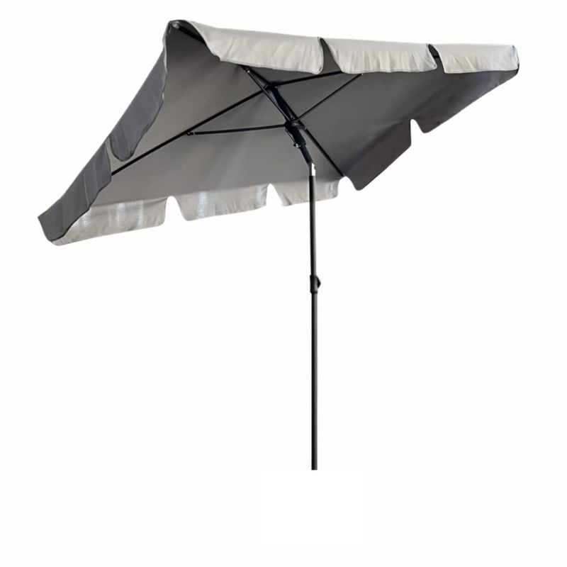 Parasol ogrodowy Floks z ochroną UV jasnoszary waga 2,8 kg Wymiary 200x123x235 cm 1 szt.