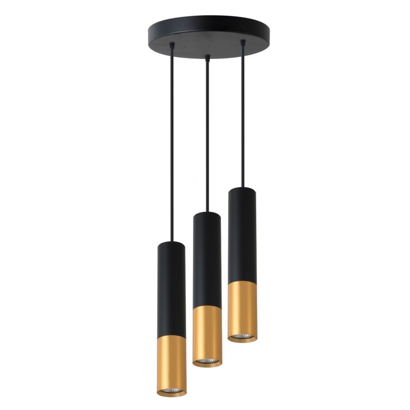 Lampa wisząca sufitowa 3x GU10 MasterLED Keon 3-punktowa loft 131,5 cm IP20 czarna złota 1 szt.