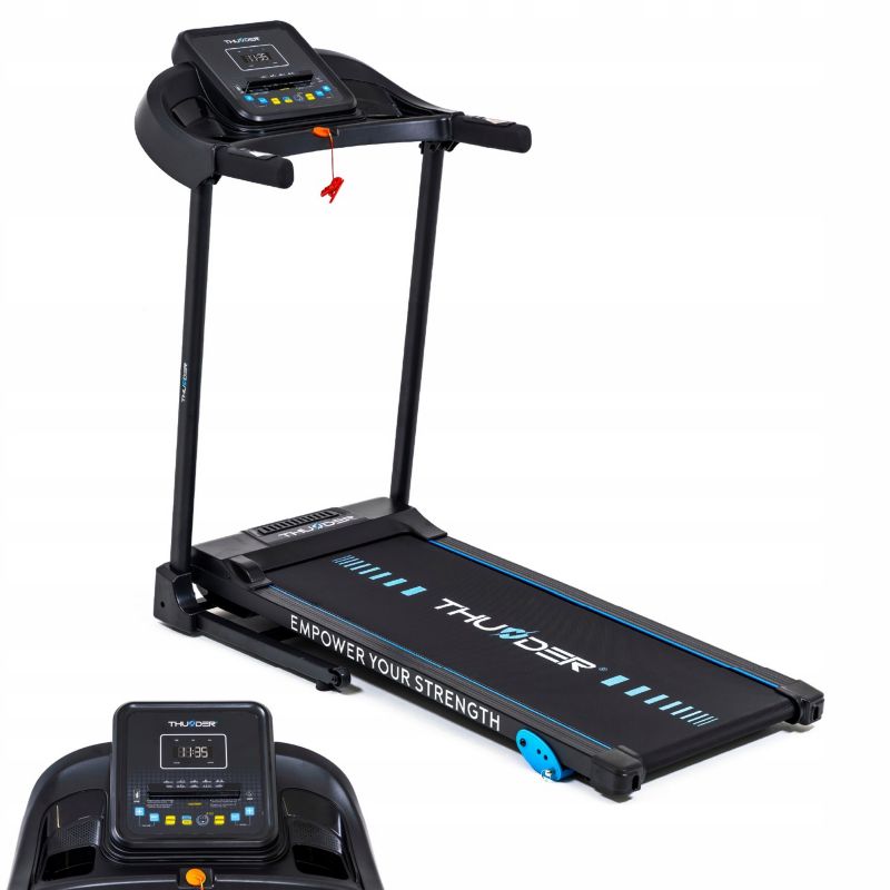 Bieżnia elektryczna THUNDER G8000 12,8 km/h amortyzacja Bluetooth 12 programów składana LCD 5" 110 kg 1szt.