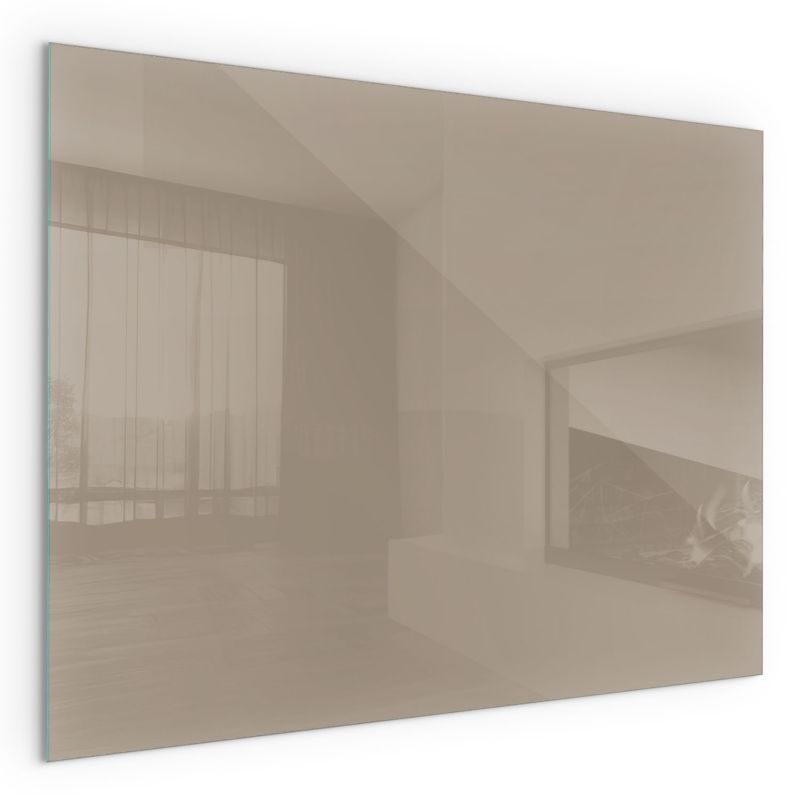 Szklana Podkładka Pod Kominek Prostokąt Wallfluent 80x60 cm Naturalny brąz 1 szt.