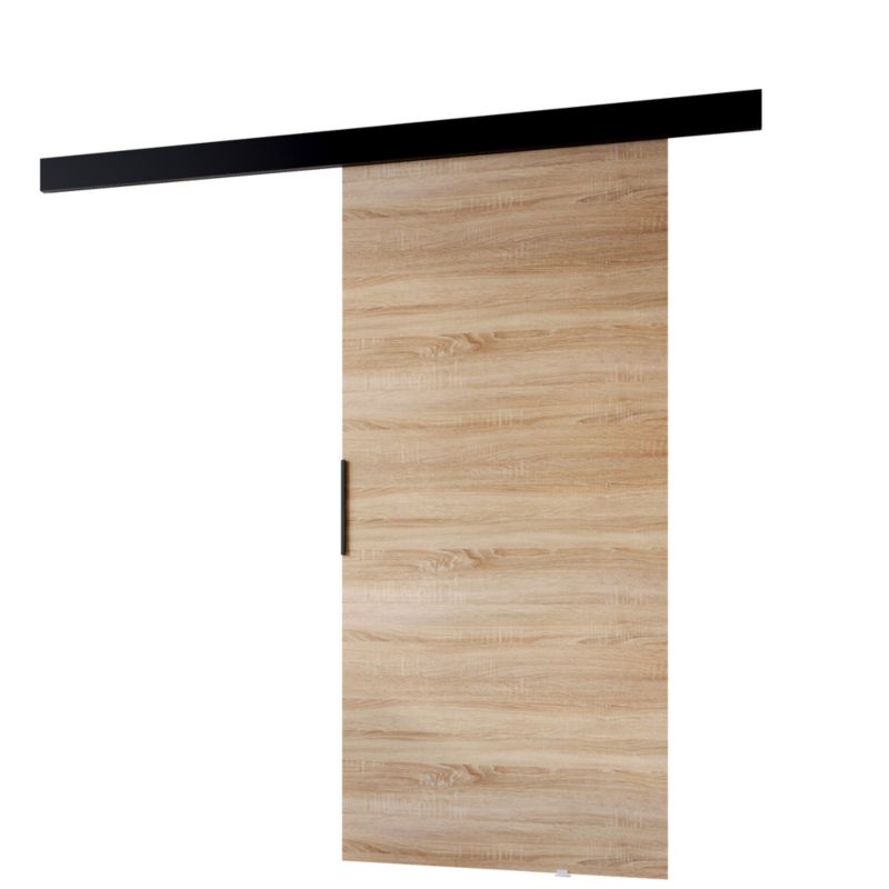 Drzwi przesuwne MINIO go for it PRIM A 76 cm dąb sonoma z czarną maskownicą 1 szt.