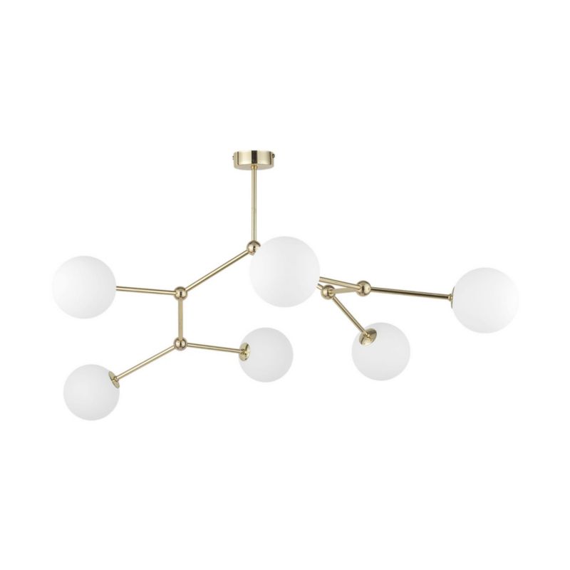 Żyrandol TK-Lighting Fairy złoto-biały wym: 55 x 63 x 105 cm 6xG9 x 1 szt.