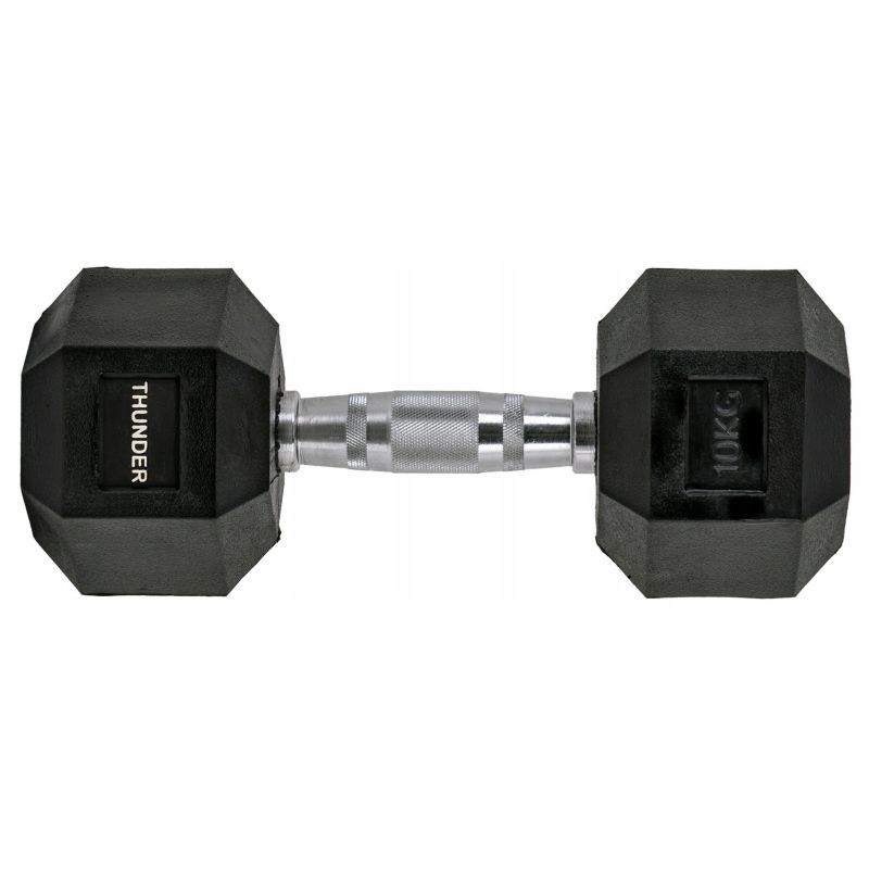 Hantla hexagonalna 10 kg THUNDER HEXAGONAL-DUMBBELLS-10KG gumowana stalowa profesjonalna 1szt.