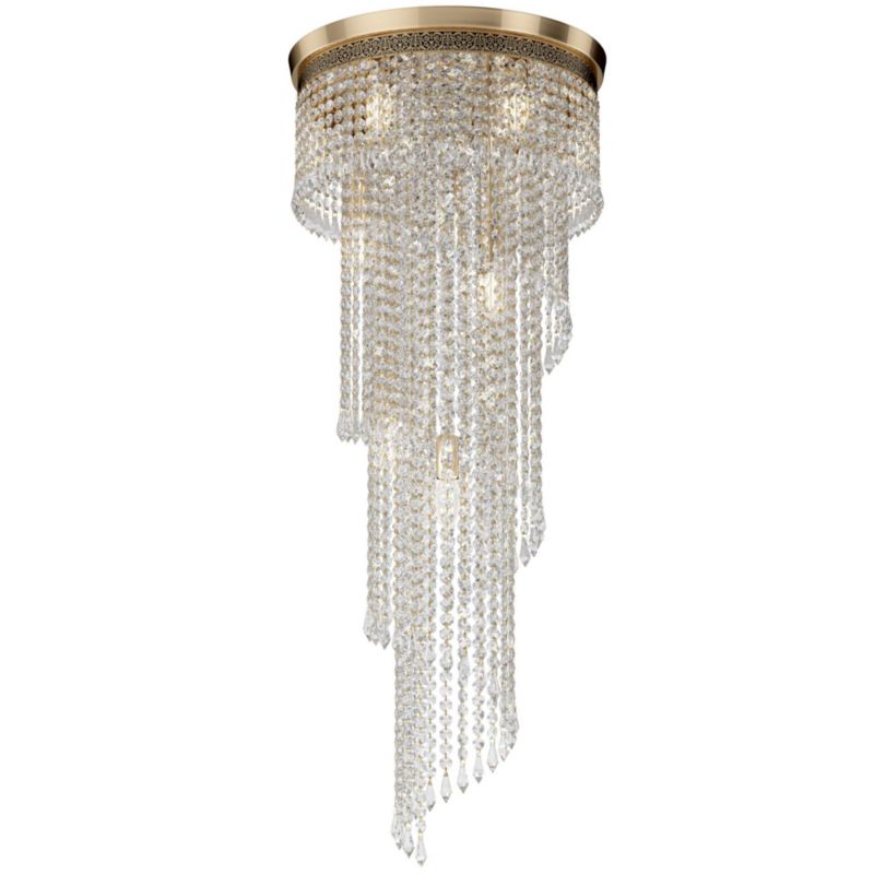 Lampa wisząca Maytoni Cascade 7198 mosiężno-złota kryształowa 12xE14 x 60W 1 szt.