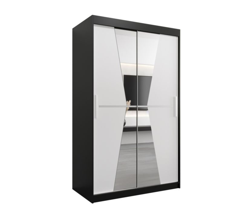 Szafa przesuwna Garderoba Abiks MAROKO 120 czarny/biały 1 szt.