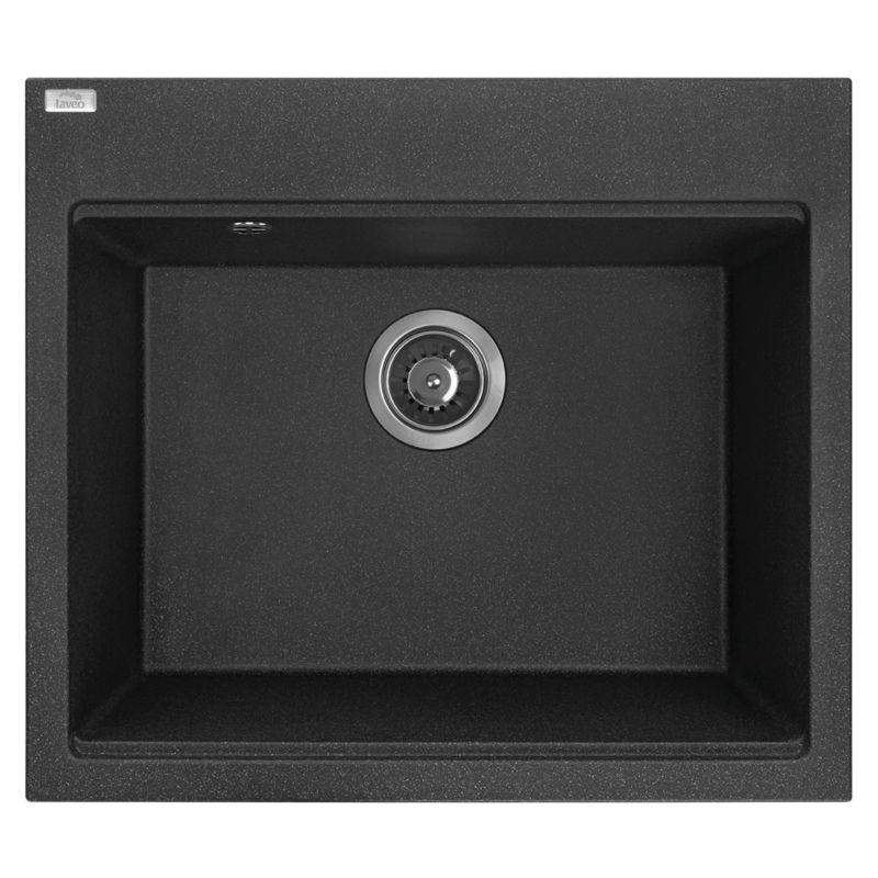 Zlewozmywak Granitowy Czarny Jednokomorowy TAU, Laveo Głęboka Komora 20 cm, 1 szt.