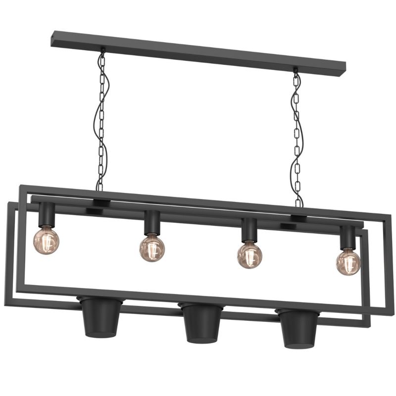 Lampa wisząca Luminex Flores czarny matowy wym: 110 x 110 x 20 cm 4xE27 x 15W 1 szt.