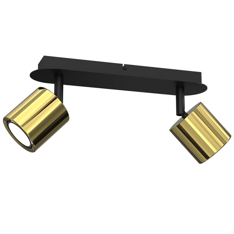 Lampa sufitowa Luminex Demia mosiądz szczotkowana-czarny mat Listwa z lampami 2 x GU10 x 8W wym: 15 x 37 x 17 cm - 1 szt.