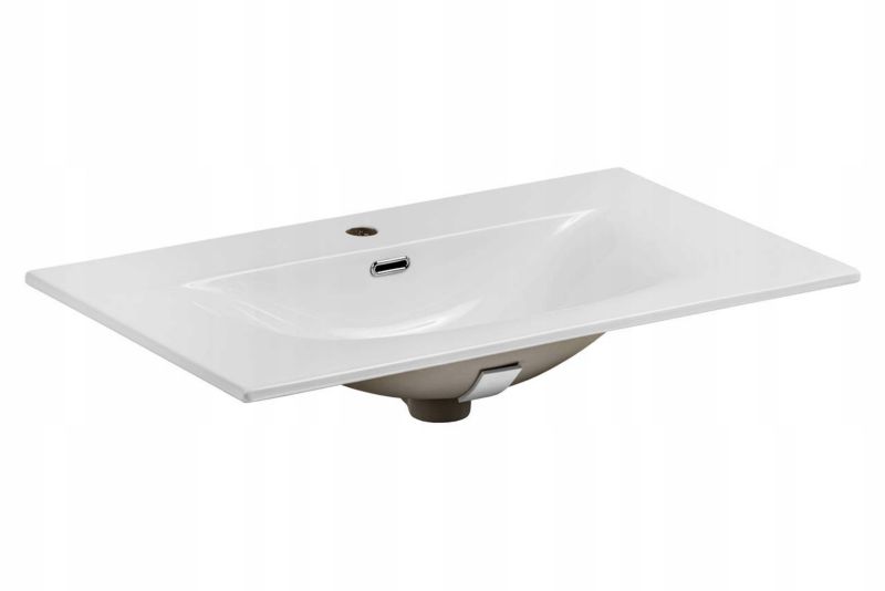 Umywalka meblowa Furnidea 80 cm wpuszczana biały połysk prostokątna SKY 1 szt.