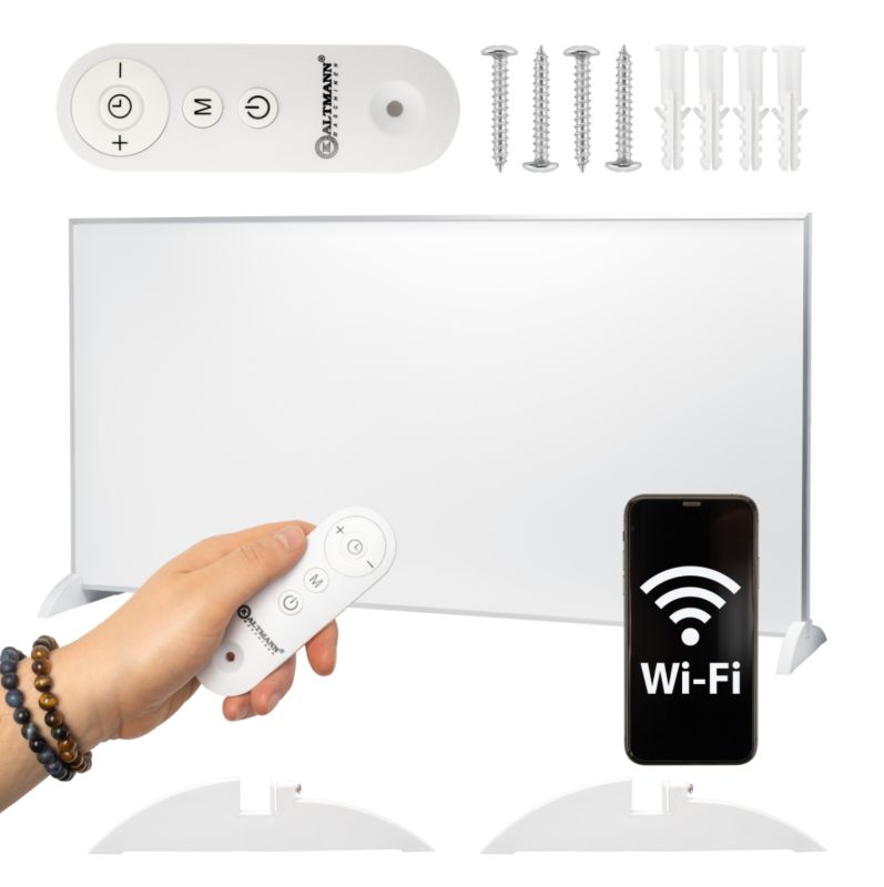 Grzejnik elektryczny na podczerwień Kaltmann 720W Wi-Fi Pilot 24m² 1szt.