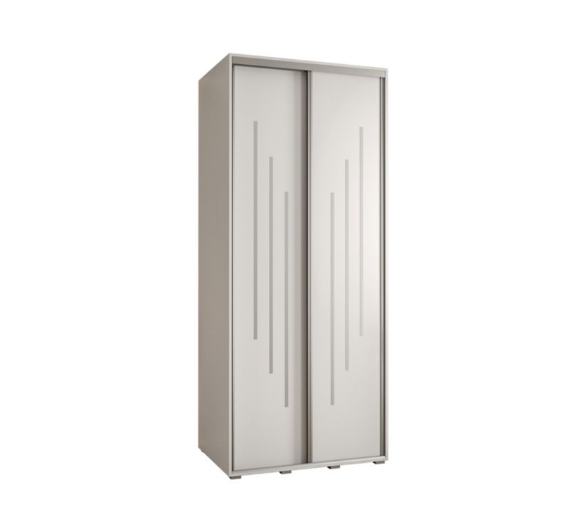 Szafa przesuwna Abiks DAVOS 8 wysoka szer.100cm gł.45cm biały/biały/srebrny 1szt.