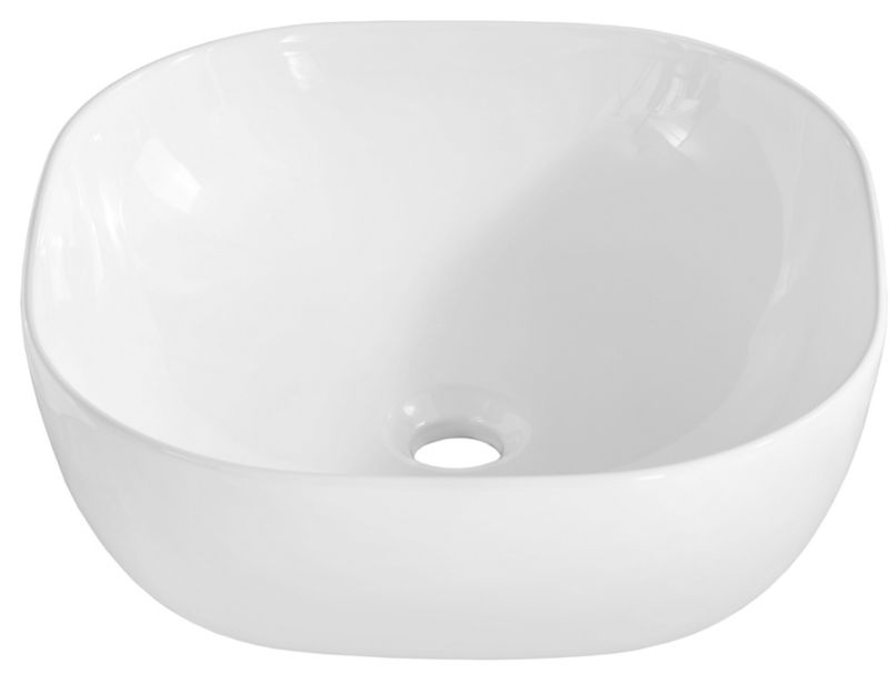 Umywalka nablatowa Comad Smile 41x41cm kwadratowa biała połyskowa ceramika 1 szt.