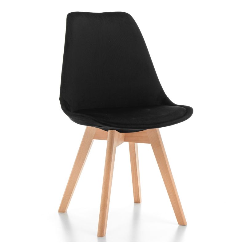 Krzesło tapicerowane New Home DUBLIN WELUR czarne skandynawskie 1 szt.