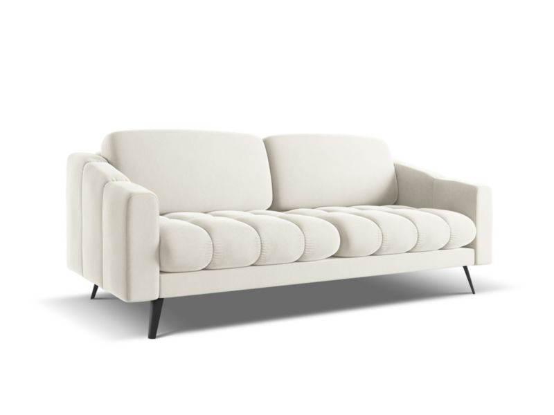 Kanapa 3-osobowa LaMiaSofa ROMA z tkaniny welwetowej 202x95 cm jasny beż 1 szt.